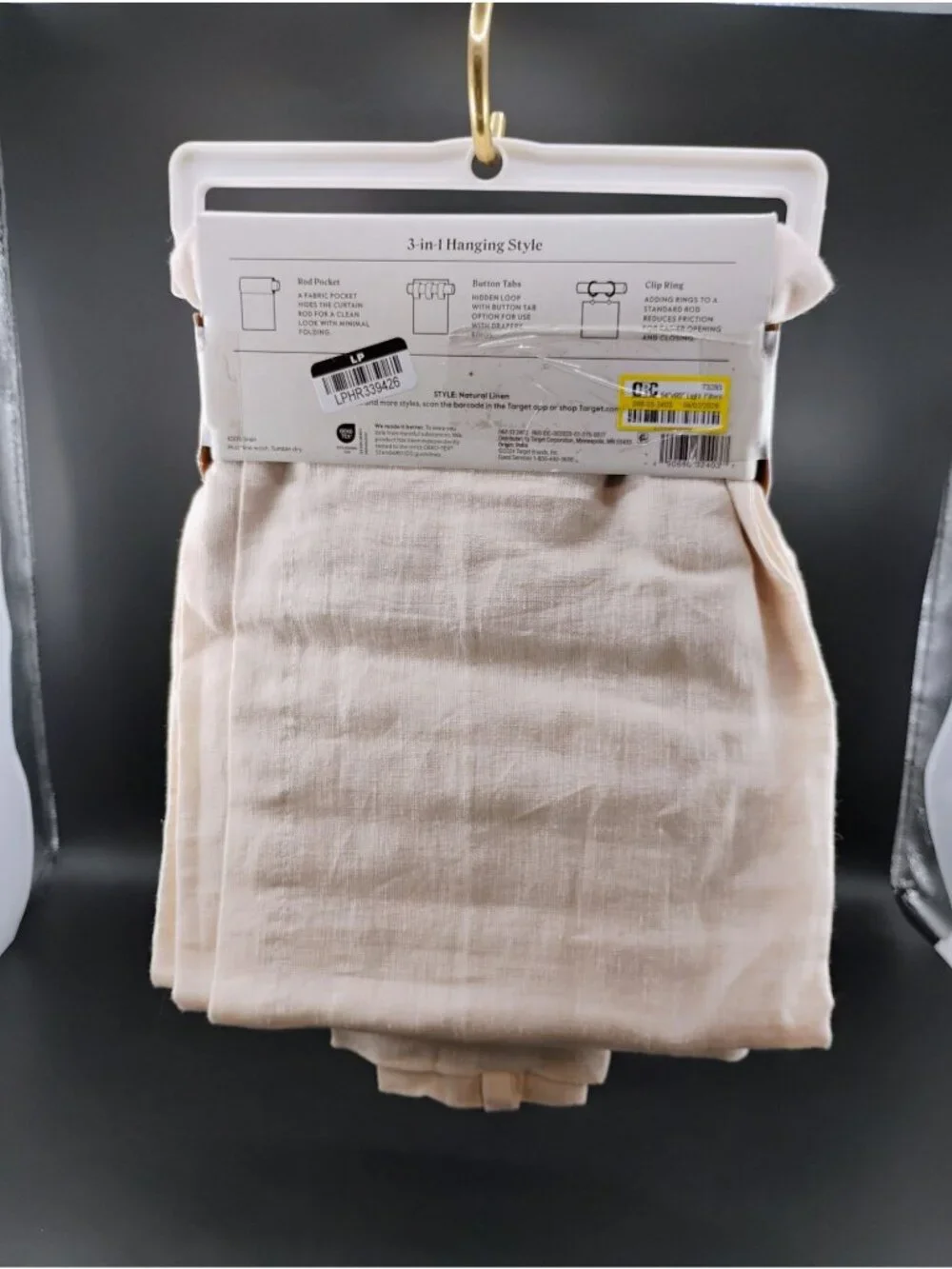 Light Filtering Natural Linen Curtain Panel 95
